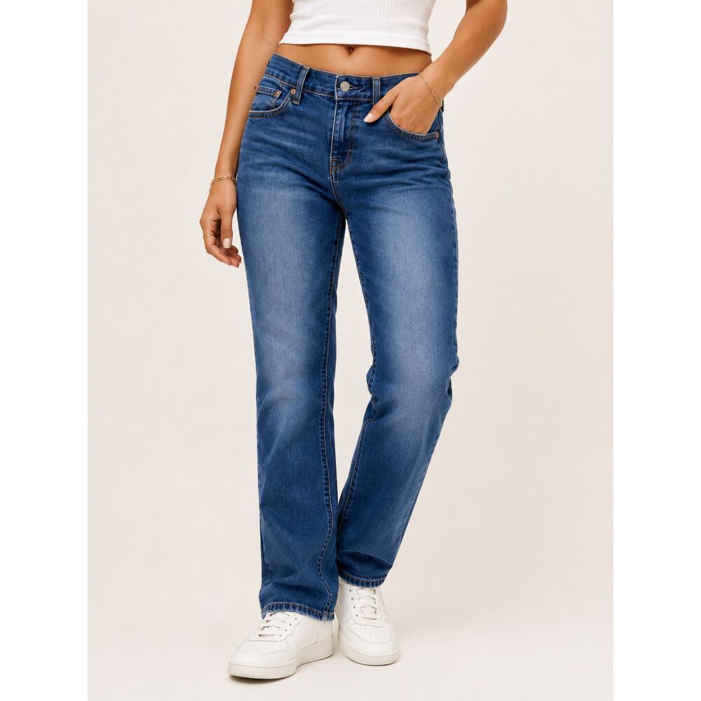 Levi's 518 Straight Jeans Women 7M W26 L32 Medium Wash Y2K Classic Denim
